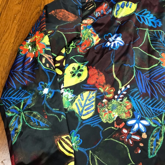 Vtg Chico's Size 1 Abstract Floral Jacket Blazer - Picture 8 of 8